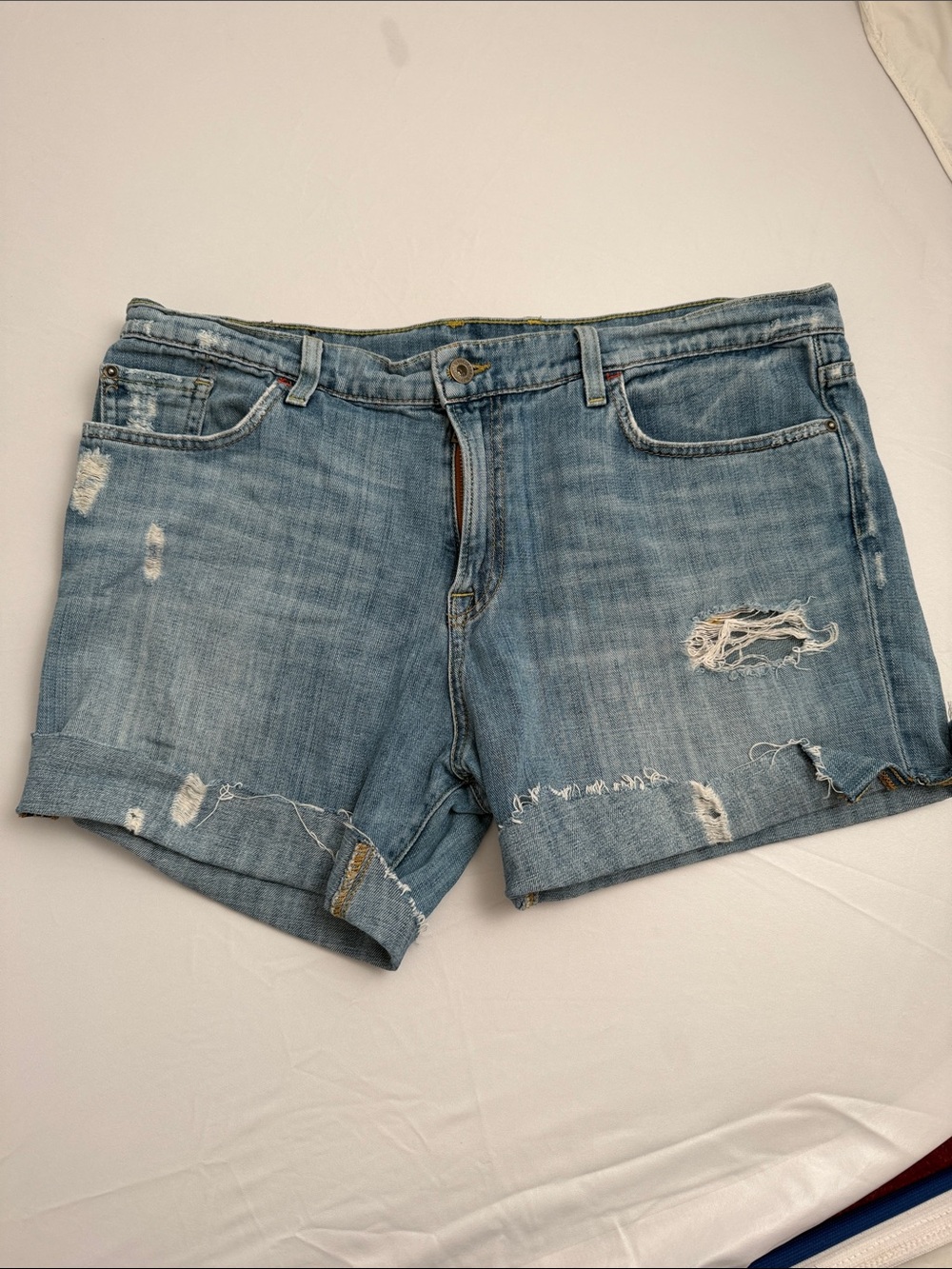 Lucky Brand distressed blue denim shorts 14